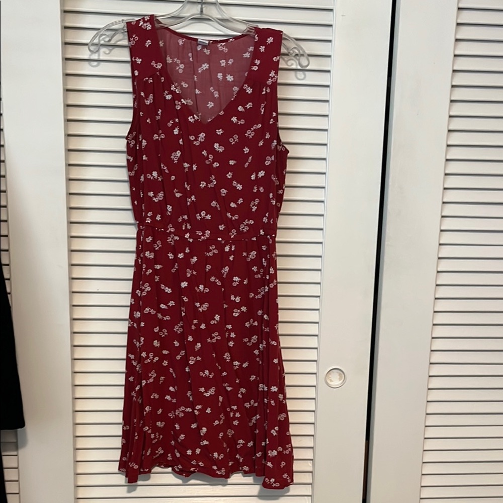 Old Navy Red Floral Sleeveless Dress